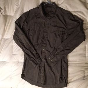 Grey synthetic exofficio long sleeve button up